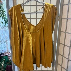 We The Free Mustard Scoop Neck Tank